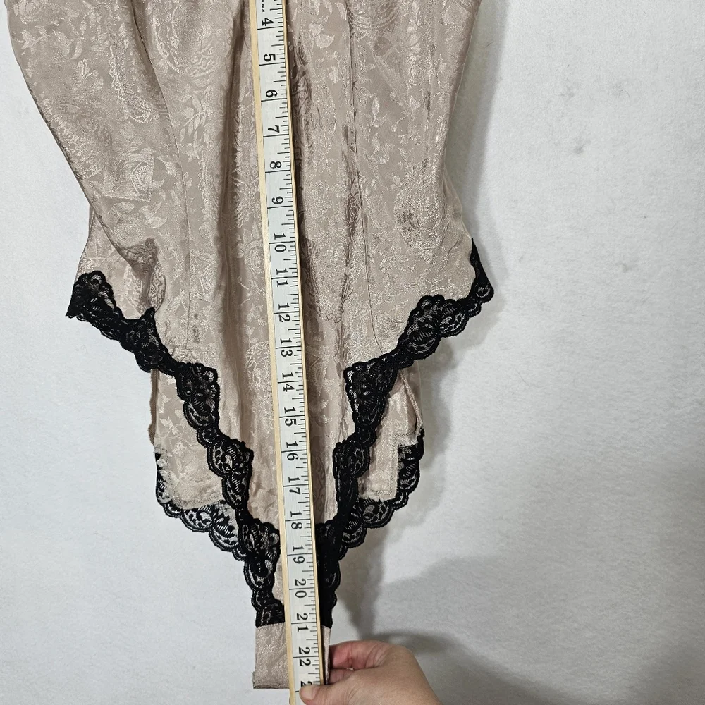 Victoria’s Secret Vintage Gold Label Satin Cream Bodysuit Nightie Large - Picture 5 of 13
